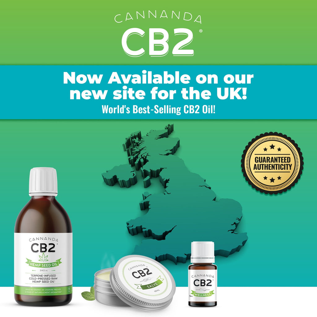 Cannanda launches direct sales in the UK of their trademarked CB2 products with guaranteed authentic beta-caryophyllene CB2 oils.