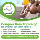 Conquer pain topically! Beta-caryophyllene is known to relieve chronic pain, reduce inflammation, offer fast relief, improve range of motion, soothe minor burns and bites. It's Nature's pain reliever.