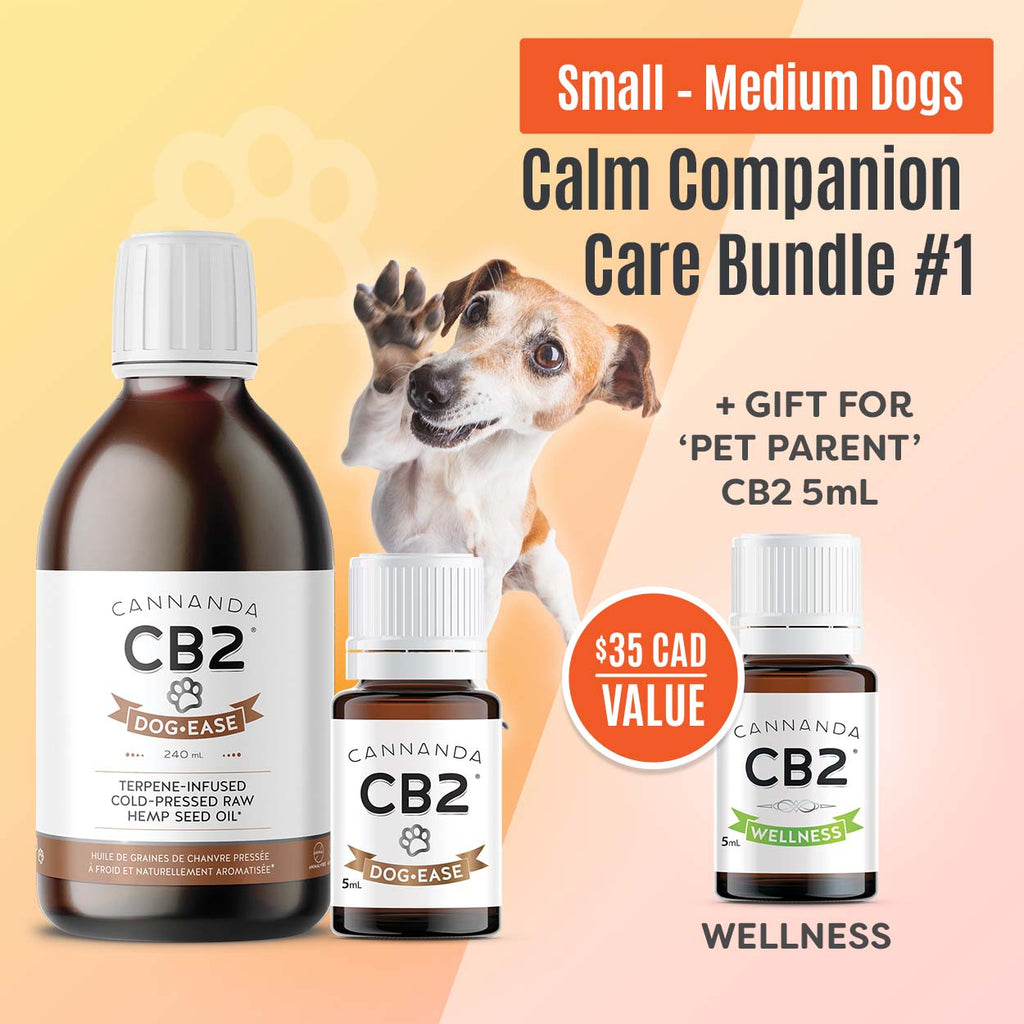 Dog Ease Calm Companion Care Bundle 1 Small - Medium Dogs + CB2 Well 5mL