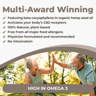 CB2 oil is a multi-award-winning natural health product, featuring beta-caryophyllene in organic hemp seed oil, activates your CB2 receptors, 100% natural plant-based, free from all major food allergens, physician-formulated and recommended, no intoxication. It's high in omega-3s