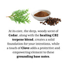Cedar essential oil with CB2 oil terpene blend