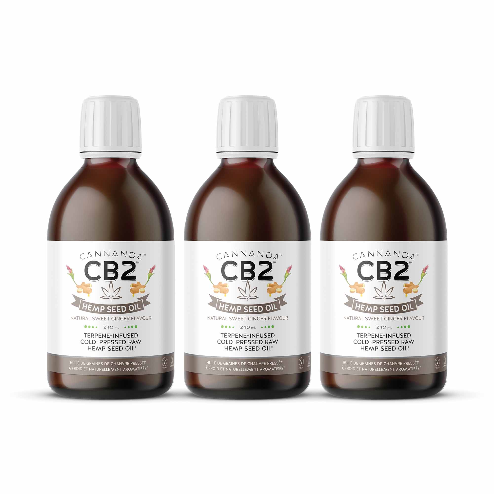 CB2 Hemp Seed Oil Sweet Ginger Flavour x3