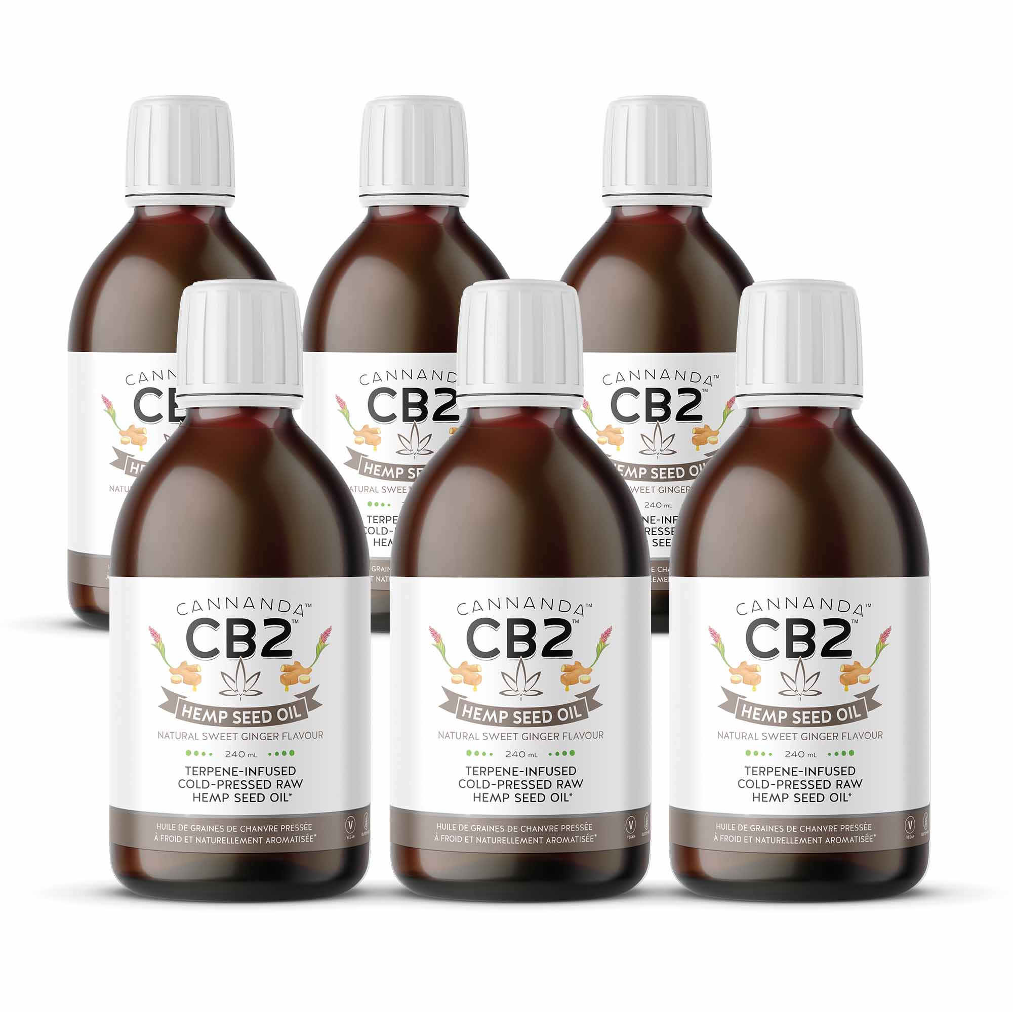 CB2 Hemp Seed Oil Sweet Ginger Flavour x6